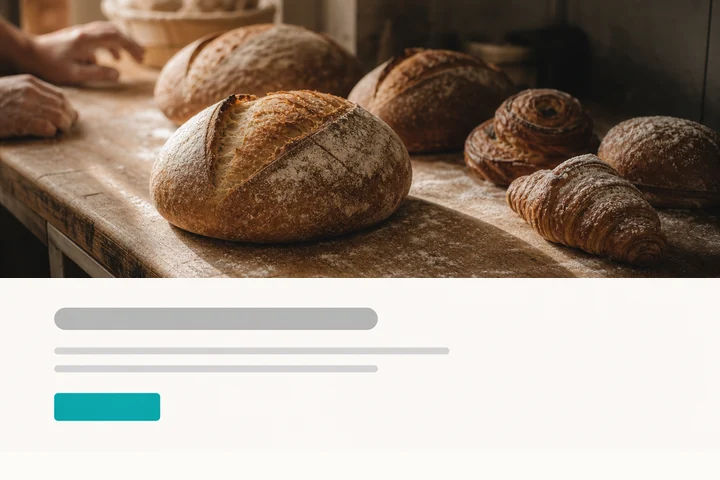 A bakery's website, taking weekend pre-orders