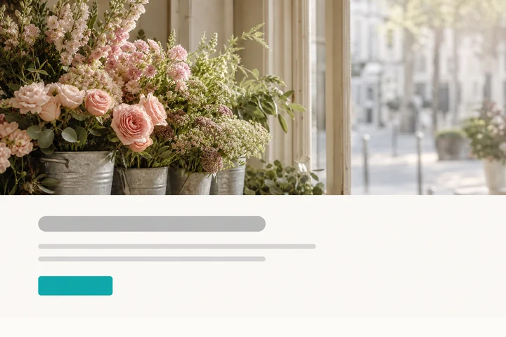A florist's website, open for orders